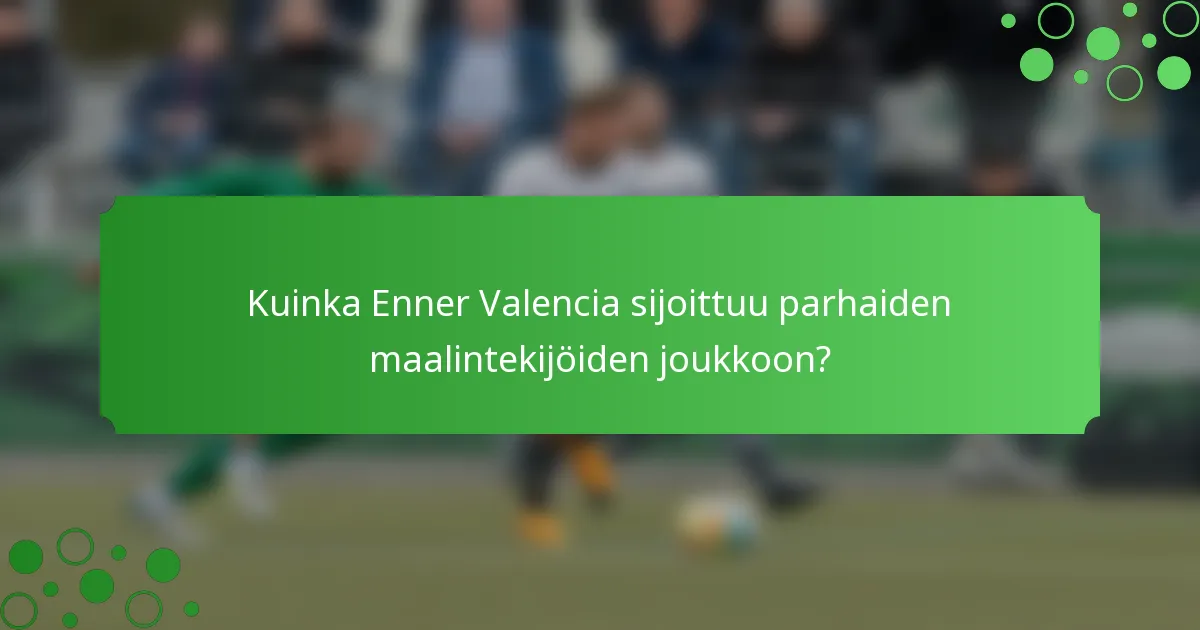 Kuinka Enner Valencia sijoittuu parhaiden maalintekijöiden joukkoon?