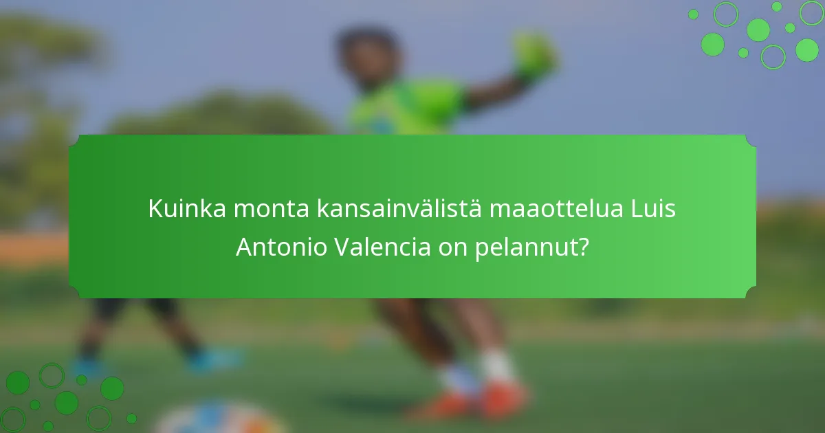 Kuinka monta kansainvälistä maaottelua Luis Antonio Valencia on pelannut?