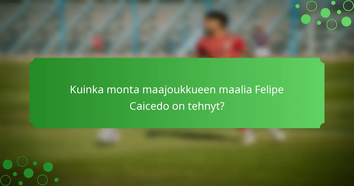 Kuinka monta maajoukkueen maalia Felipe Caicedo on tehnyt?