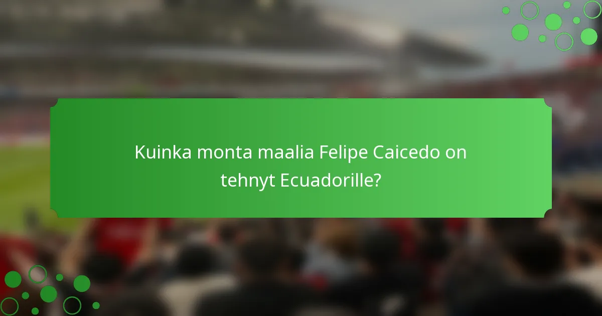 Kuinka monta maalia Felipe Caicedo on tehnyt Ecuadorille?