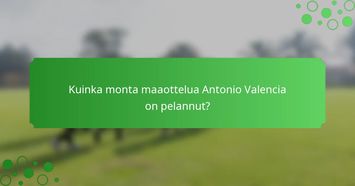Kuinka monta maaottelua Antonio Valencia on pelannut?