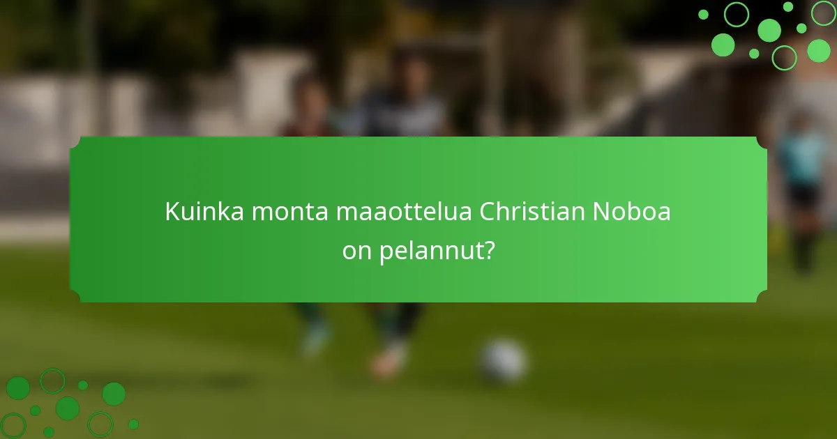 Kuinka monta maaottelua Christian Noboa on pelannut?