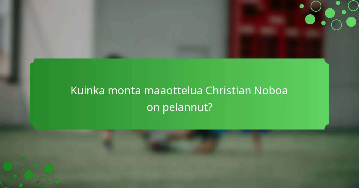 Kuinka monta maaottelua Christian Noboa on pelannut?