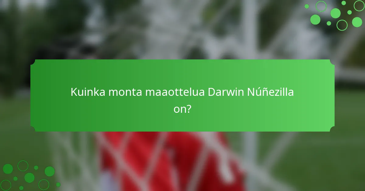 Kuinka monta maaottelua Darwin Núñezilla on?
