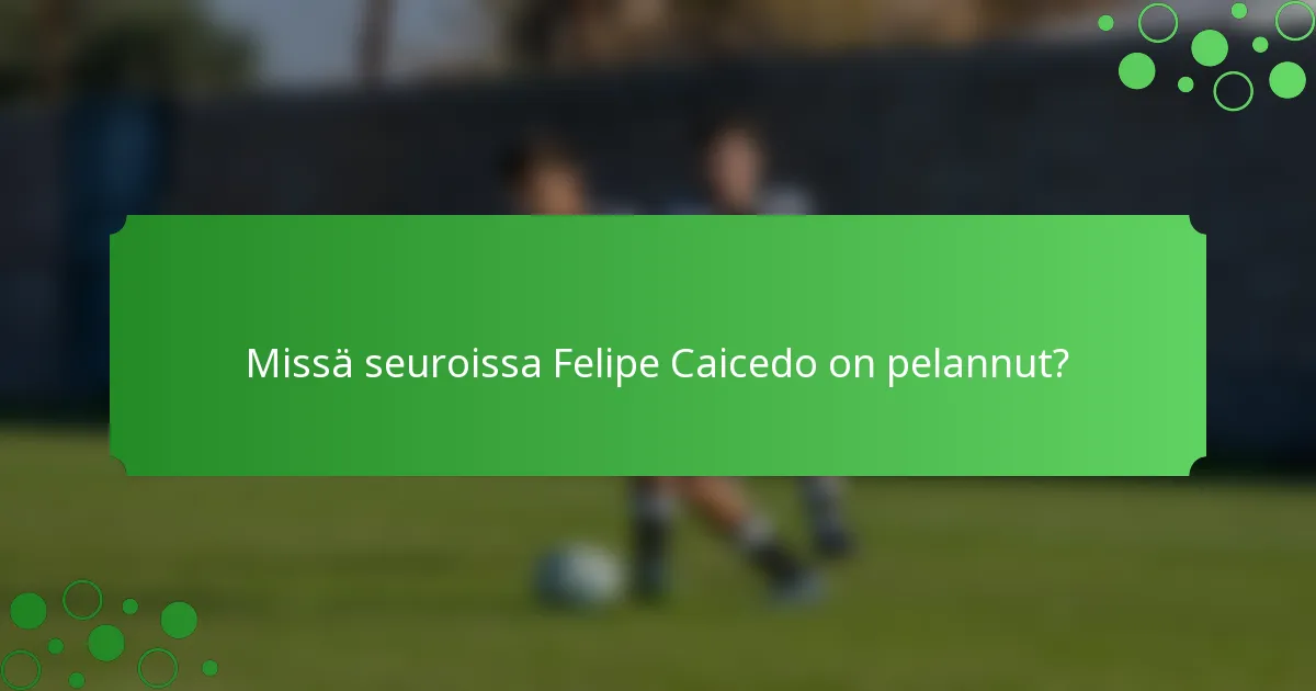 Missä seuroissa Felipe Caicedo on pelannut?