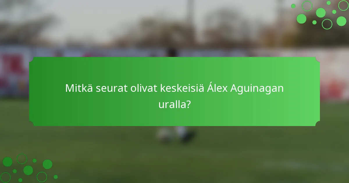 Mitkä seurat olivat keskeisiä Álex Aguinagan uralla?